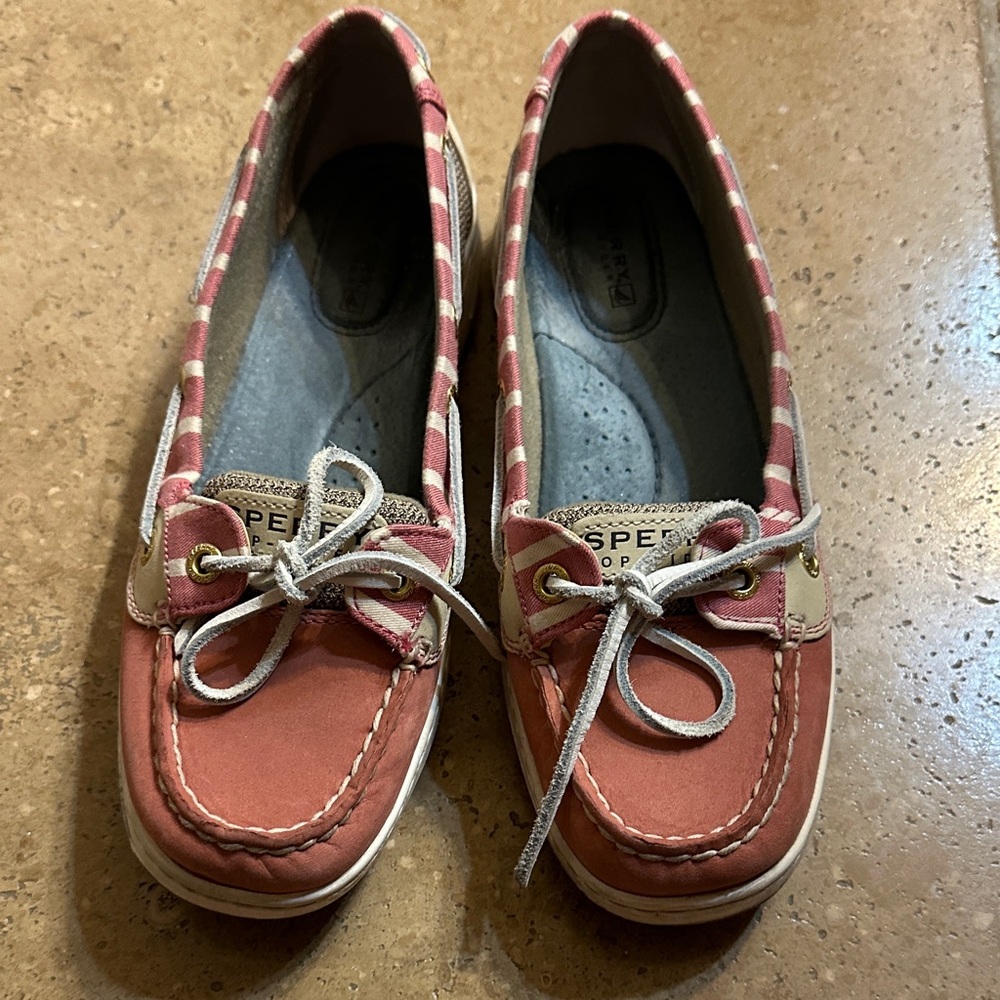 Sperry Women's Pink Striped Loafers